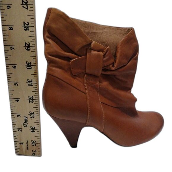 Steve Madden Jess Slouch Ankle Boots 3" Mid Heels 7.5M Brown Pull-On Boho Chic - Picture 15 of 15
